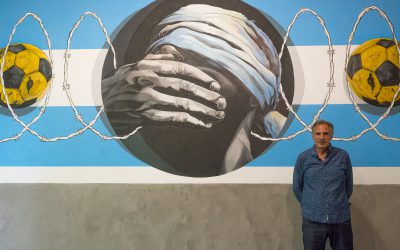 APL inauguró un mural alusivo al mundial 78 en la ex Esma