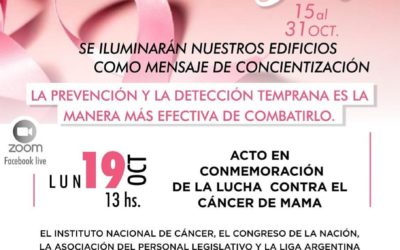 Acto en conmemoración de la lucha contra el cáncer de mama.