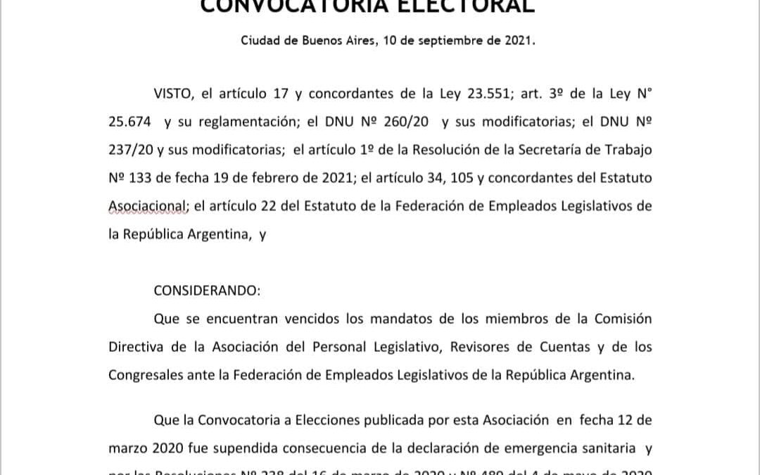 APL elegirá su comisión directiva tras la suspensión en 2020 por la pandemia