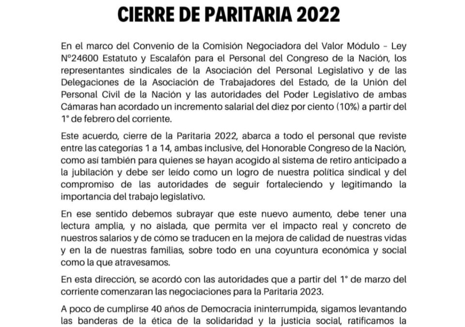 Cierre paritaria 2022