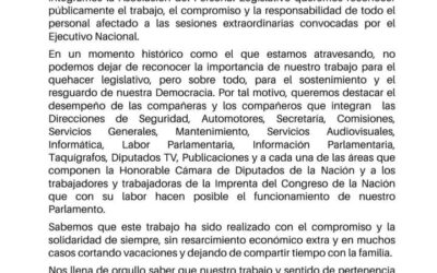 Reconocimiento a nuestro trabajo legislativo