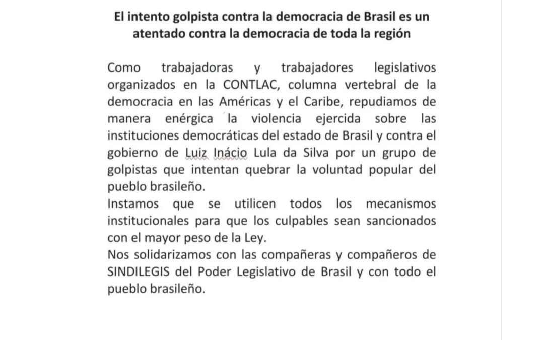 El intento golpista contra la democracia de Brasil es un atentado contra la democracia de toda la región