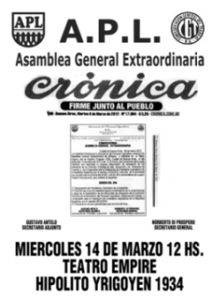 Asamblea Extraordinaria para elegir a la Junta Electoral.