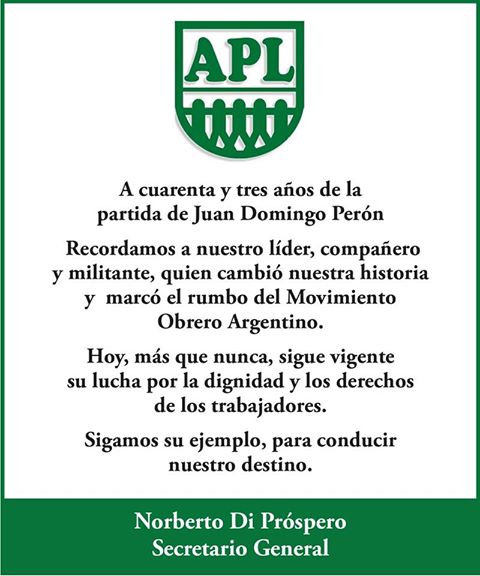 A 43 años de la partida de Juan Domingo Perón.