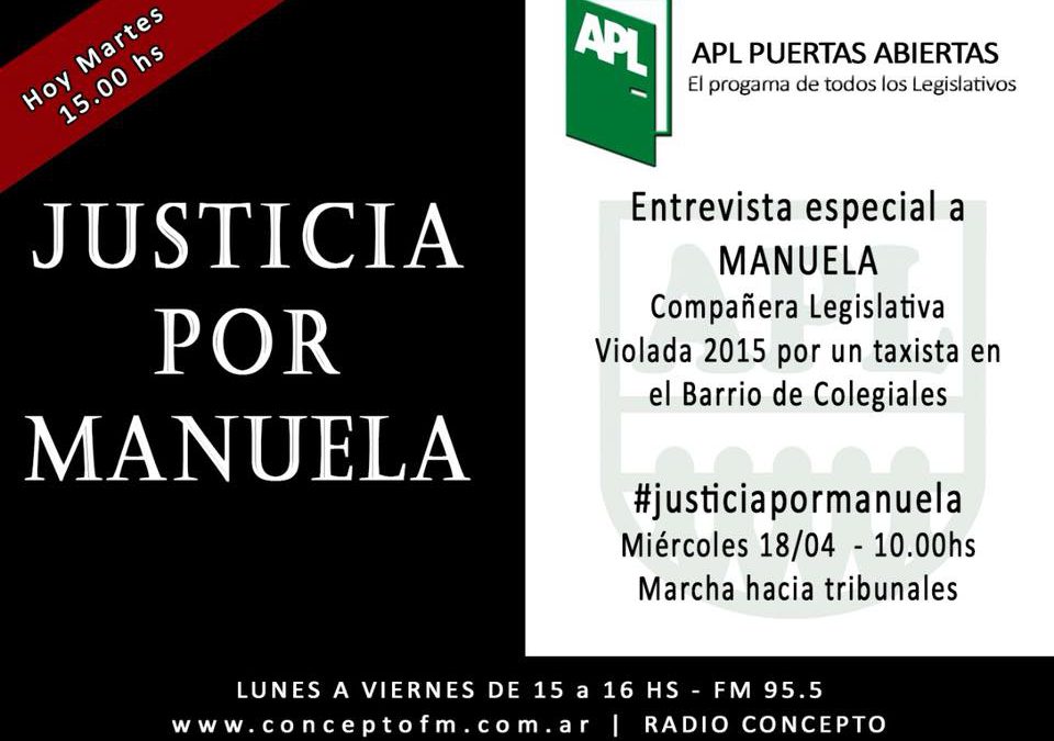 «Puertas Abiertas» tuvo esta semana el testimonio de la compañera legislativa Manuela, quien clama justicia con su violador.