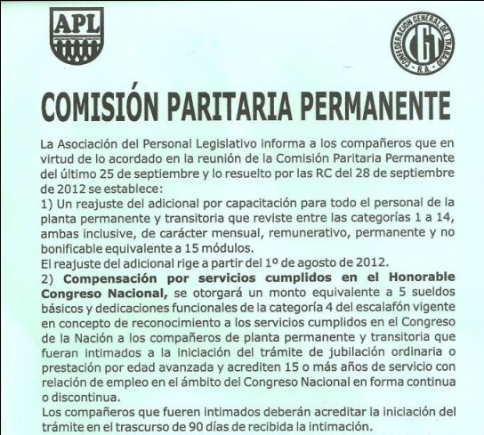 Comisión Paritaria Permanente.